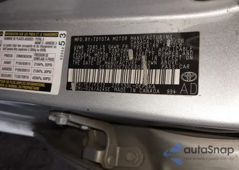 2006 Toyota Corolla S из США, поврежденный, VIN 2T1BR32E76C680843